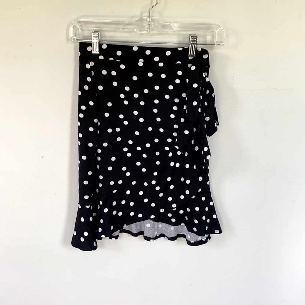 ASOS Black Flutter Polka Dot Mini Skirt
